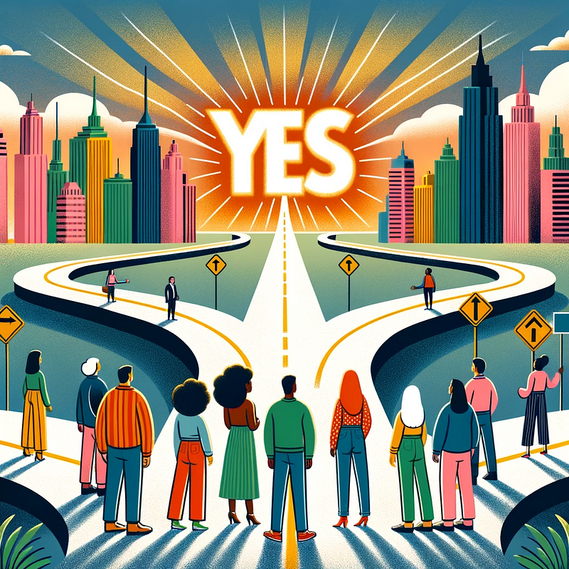 A cover image illustrating the impact of saying yes