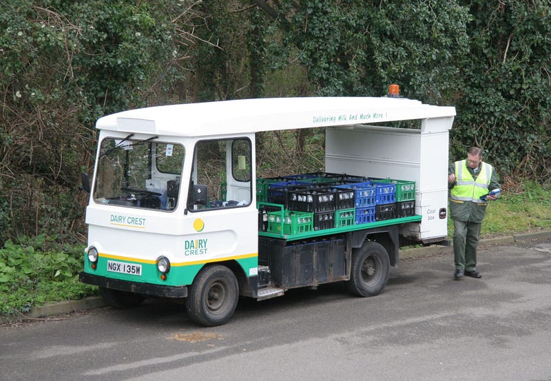 Electric delivery vehicles in use