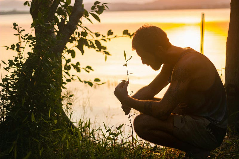 Quiet individuals in a serene setting