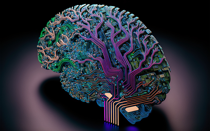 Diagram illustrating the complexity of the human brain