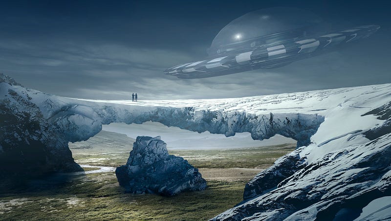 Artistic rendering of potential alien civilizations