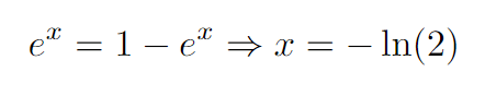 Evaluating y = e^x