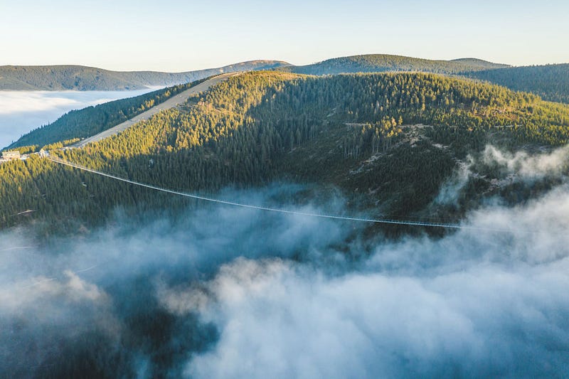 Scenic view from the highest Tibetan bridge