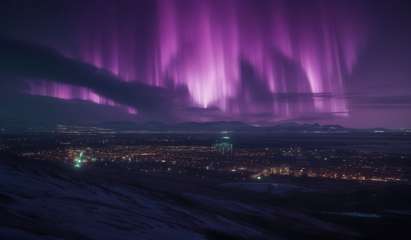 Aurora Borealis captivating the Northern California sky