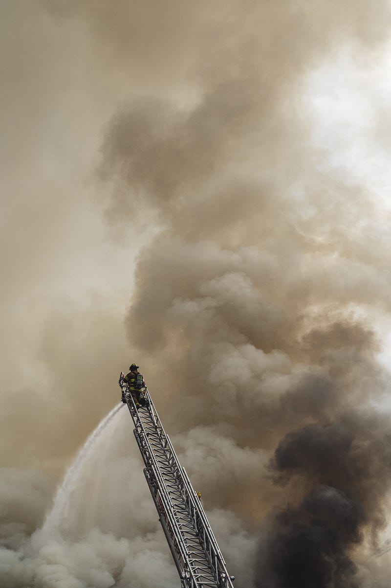 Firefighter showcasing the spirit of heroism