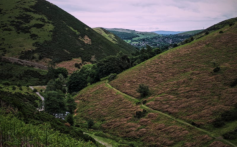 Hiking path in Carding Mill Valley