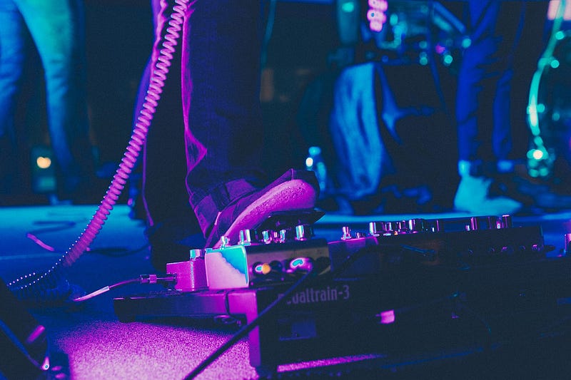 Alan's band performing at a local event