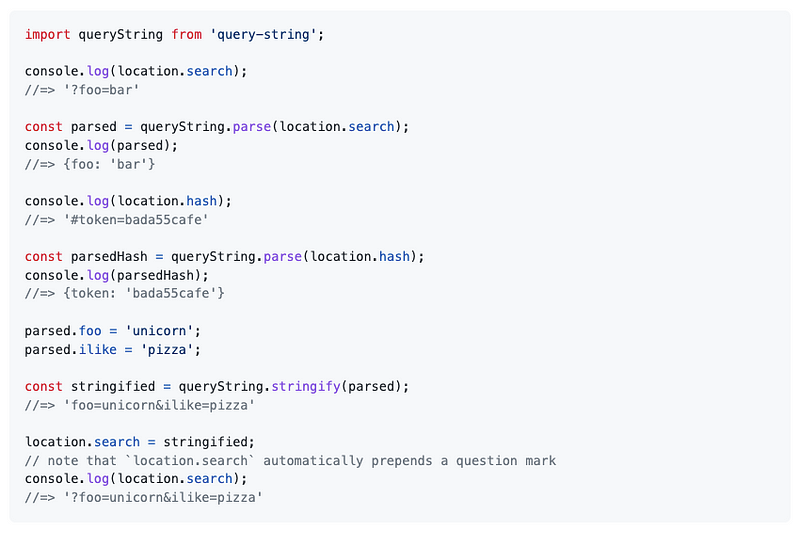 URL query string manipulation library