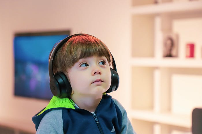 User interacting with assistive technology