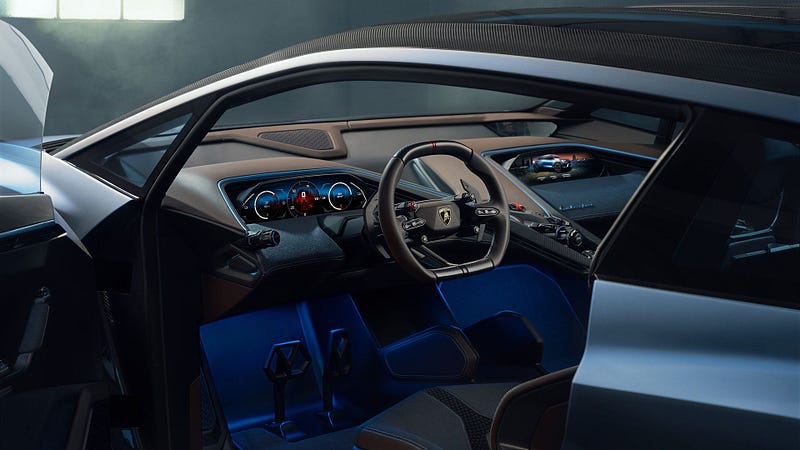 Interior design of the Lamborghini Lanzador