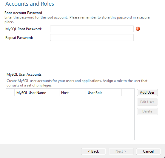 Account and Roles Configuration