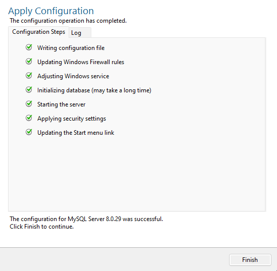 Configuration Application Success