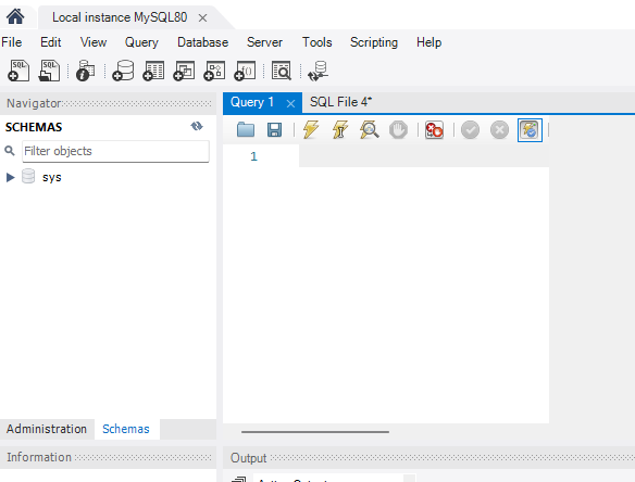 MySQL Workbench Login Screen