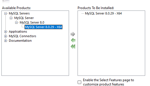 Selecting MySQL Server Version