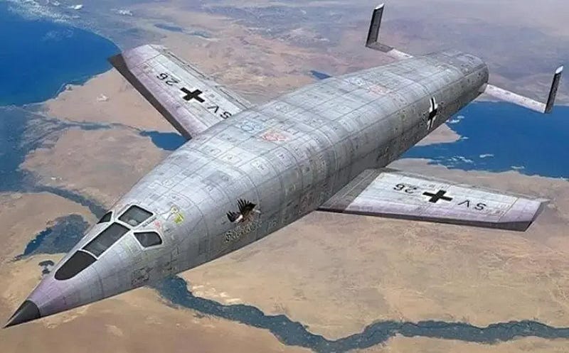 Artistic rendering of the Silbervogel rocket bomber