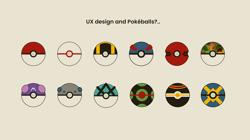 A collection of Pokéballs showcasing design principles