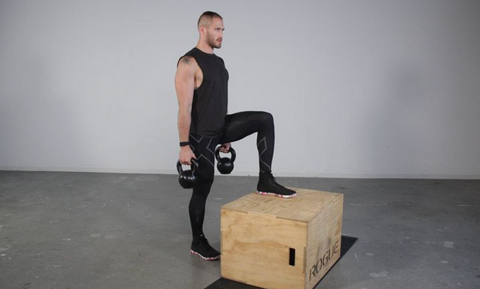 Single-Leg Box Step Ups Exercise Demonstration