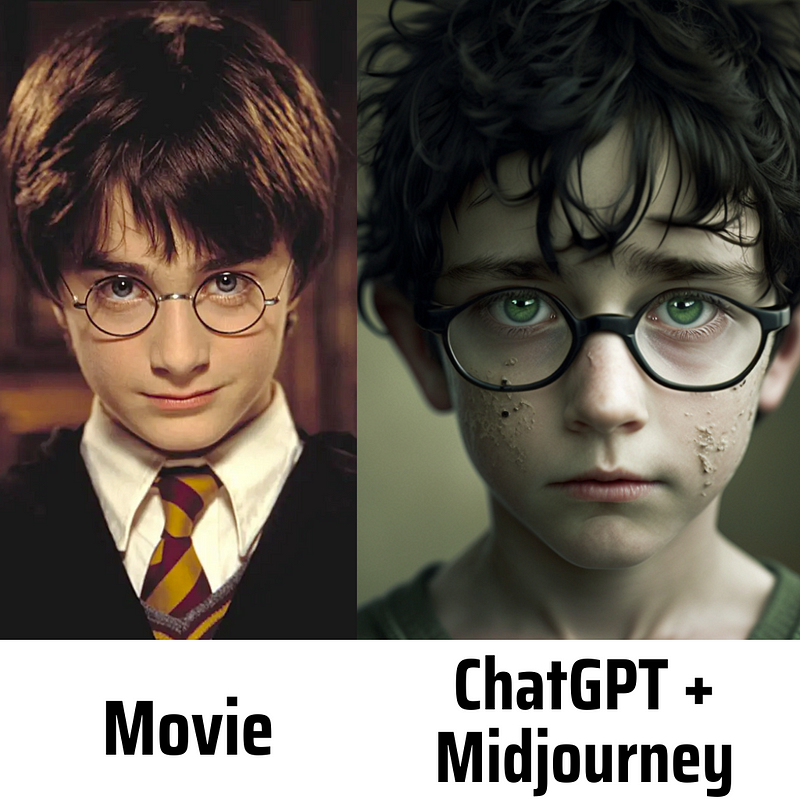 AI-generated visual of Harry Potter character