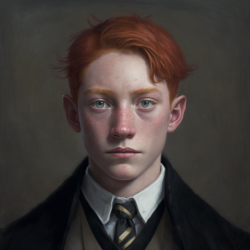 AI-generated depiction of Ron Weasley