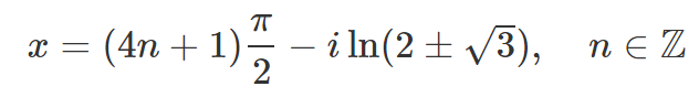 General solutions for sin(x) = 2