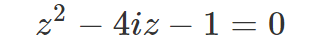 Quadratic form of the equation