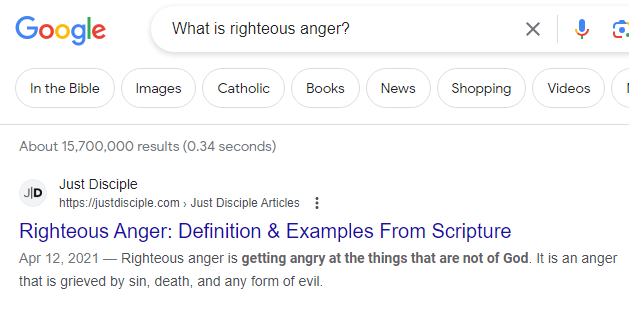 The concept of righteous anger