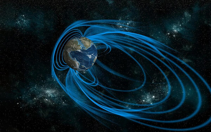 Diagram illustrating Earth's magnetic field