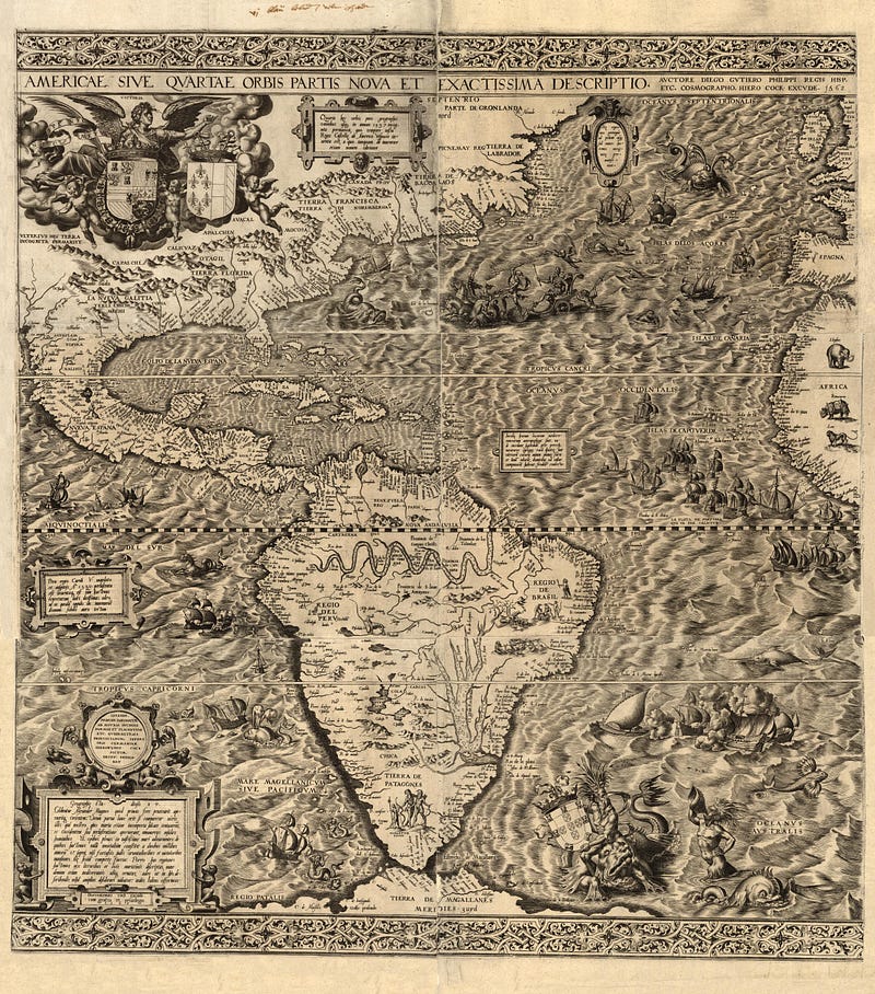 1500s map illustrating Magellan's voyage