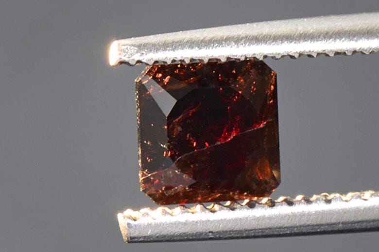 A stunning Painite crystal showcasing its unique color