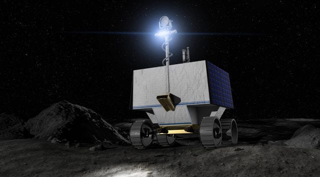 VIPER rover exploring the lunar surface