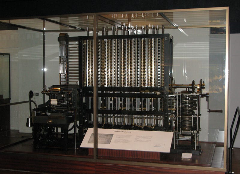 The Difference Engine on display at a museum