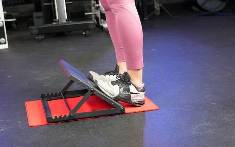 Elevated calf raises for ankle strength